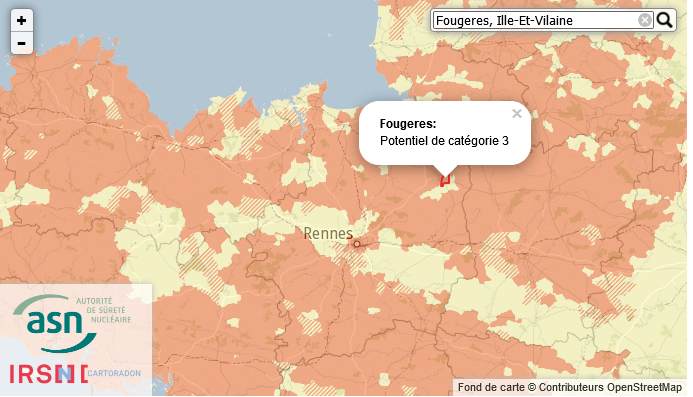 Carte du radon en Ille et vilaine